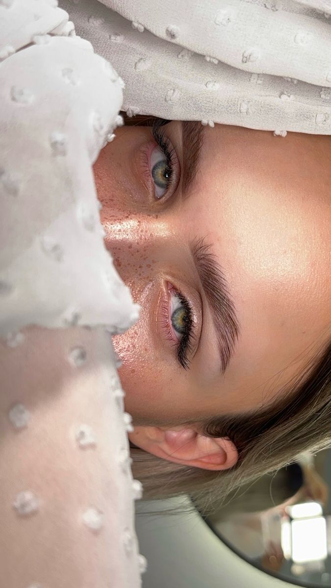 Natural brow and lash detail
